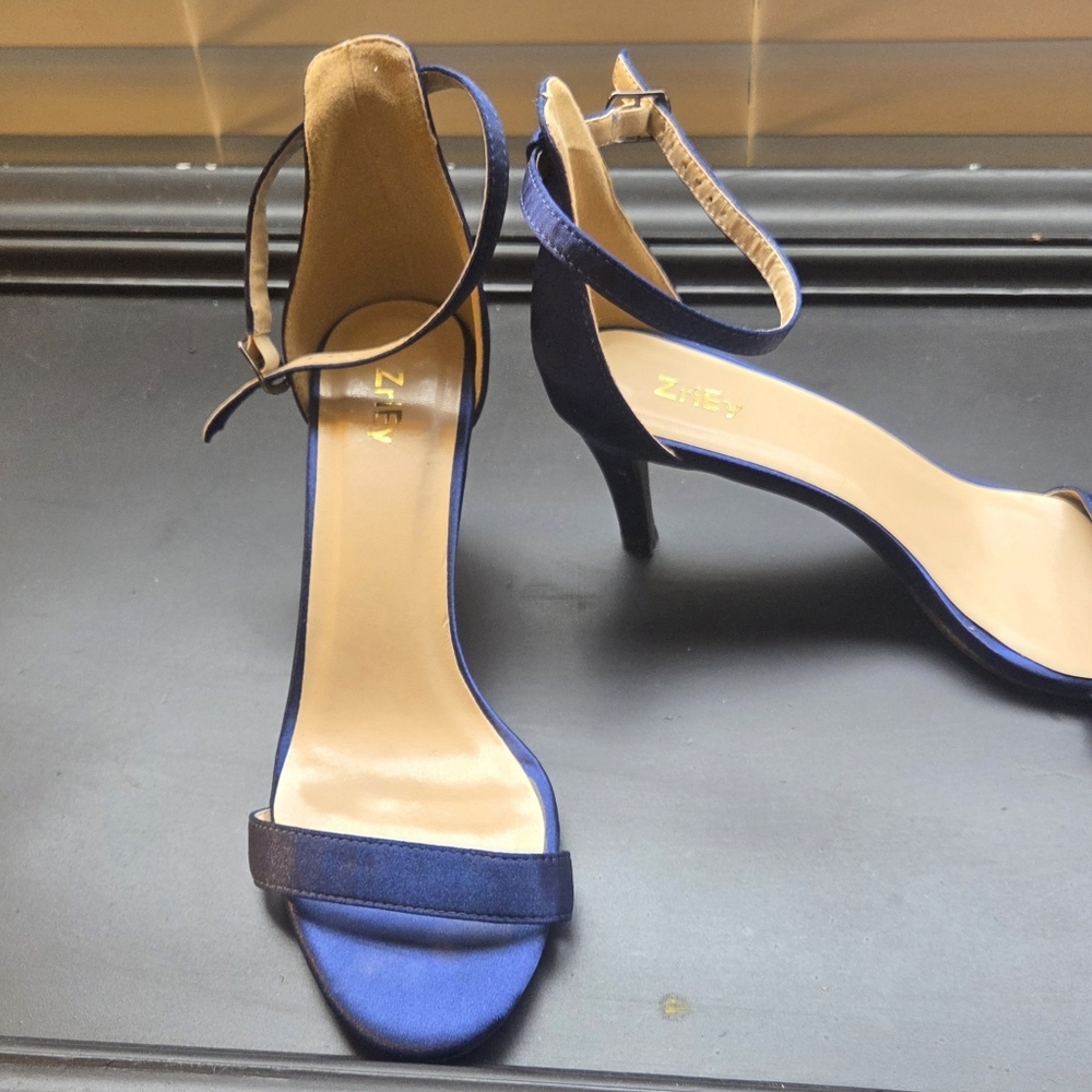 Zriey Elegant Navy Blue Women's Heels